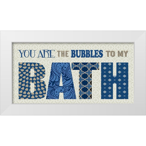 Bath Bubbles White Modern Wood Framed Art Print by Knutsen, Conrad
