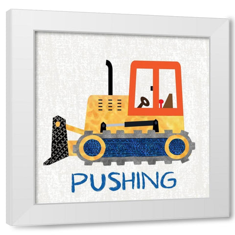 Pushing White Modern Wood Framed Art Print by Knutsen, Conrad