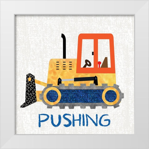 Pushing White Modern Wood Framed Art Print by Knutsen, Conrad