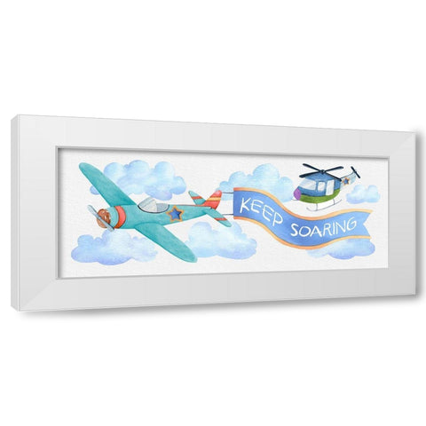 Soar Airplane White Modern Wood Framed Art Print by Knutsen, Conrad