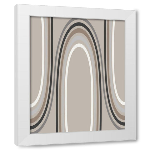 Linear Coaster White Modern Wood Framed Art Print by Santiago, Daniela
