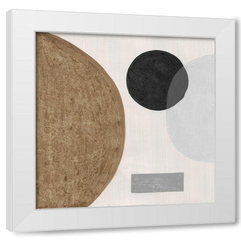 Neutral Stones I White Modern Wood Framed Art Print by Tava Studios