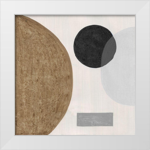 Neutral Stones I White Modern Wood Framed Art Print by Tava Studios