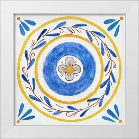 Odyssey Tile II White Modern Wood Framed Art Print by Tava Studios