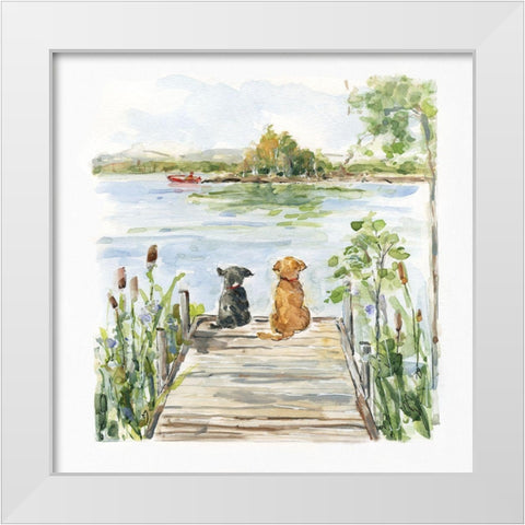 Lake Buddies White Modern Wood Framed Art Print by Swatland, Sally