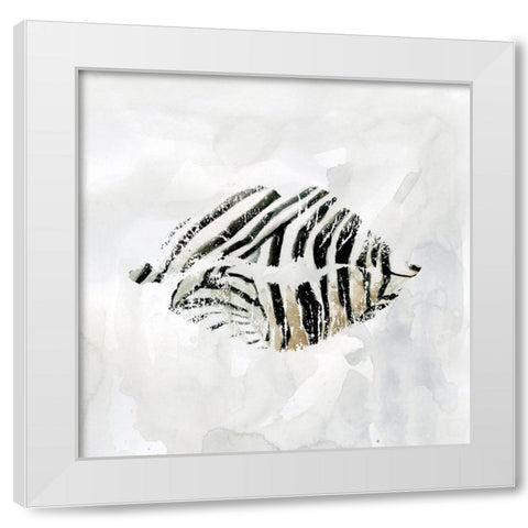 Zebra Kisses I White Modern Wood Framed Art Print by Robinson, Carol
