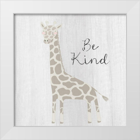Be Kind White Modern Wood Framed Art Print by Jill, Susan