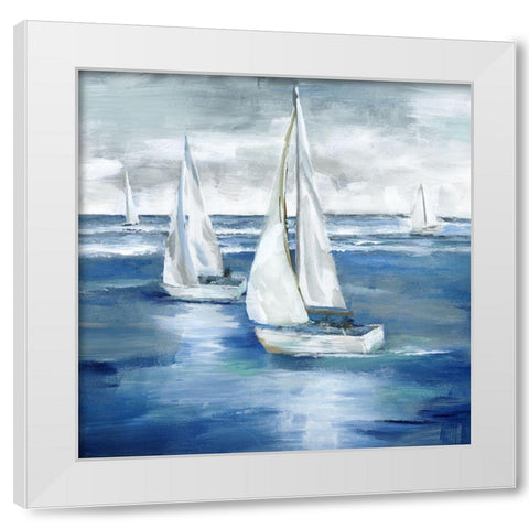 Sailing Together White Modern Wood Framed Art Print by Nan