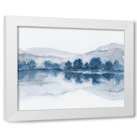 Lake in the Valley White Modern Wood Framed Art Print by Nan