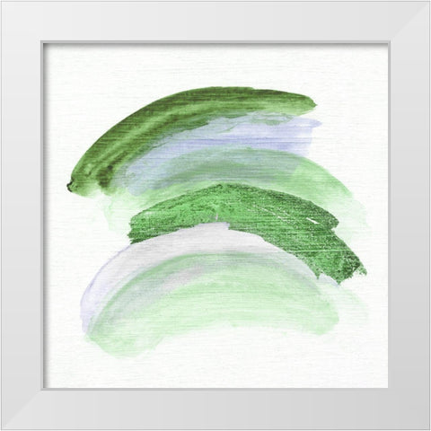 Green Rhythm I White Modern Wood Framed Art Print by Tava Studios