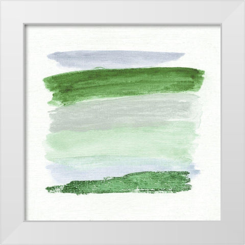 Green Rhythm II White Modern Wood Framed Art Print by Tava Studios