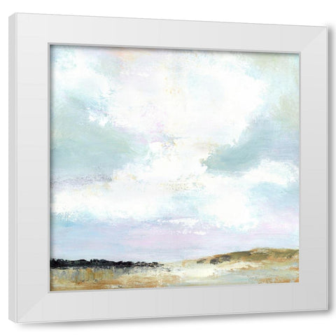 Serenity White Modern Wood Framed Art Print by Tava Studios