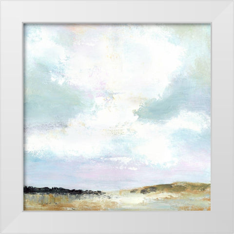Serenity White Modern Wood Framed Art Print by Tava Studios