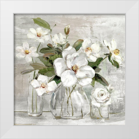 Romantic Magnolias White Modern Wood Framed Art Print by Swatland, Sally