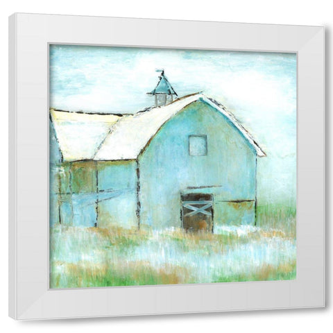 Quiet Field White Modern Wood Framed Art Print by Tava Studios