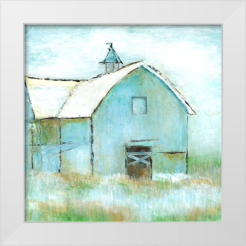 Quiet Field White Modern Wood Framed Art Print by Tava Studios