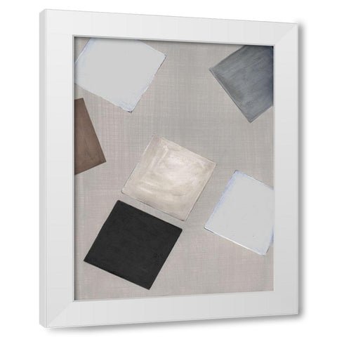 Block Encounter I White Modern Wood Framed Art Print by Tava Studios