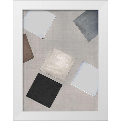 Block Encounter I White Modern Wood Framed Art Print by Tava Studios
