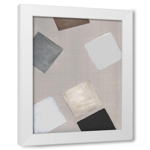 Block Encounter II White Modern Wood Framed Art Print by Tava Studios