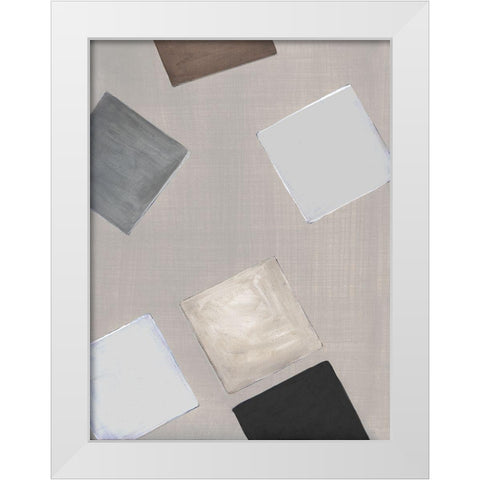 Block Encounter II White Modern Wood Framed Art Print by Tava Studios