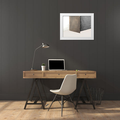 Shape Shift I White Modern Wood Framed Art Print by Tava Studios