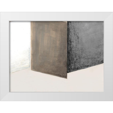 Shape Shift I White Modern Wood Framed Art Print by Tava Studios