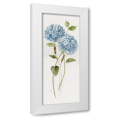 Petite Blue Hydrangea II White Modern Wood Framed Art Print by Nan