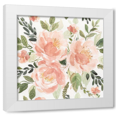 Peachy Keen I White Modern Wood Framed Art Print by Robinson, Carol