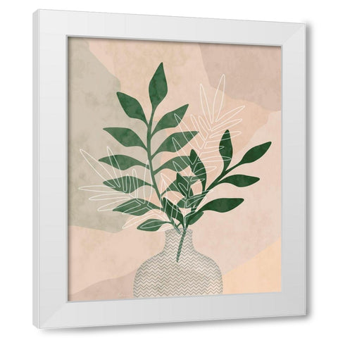 Sedona Greenery I White Modern Wood Framed Art Print by Carpentieri, Natalie