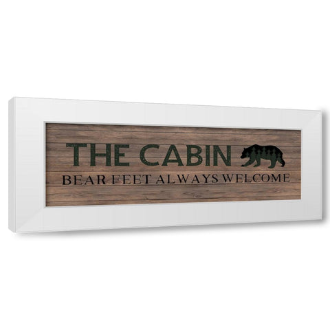 Bear Feet White Modern Wood Framed Art Print by CAD Designs