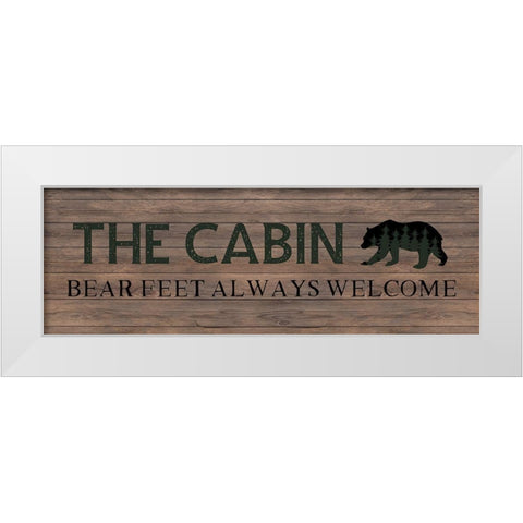 Bear Feet White Modern Wood Framed Art Print by CAD Designs