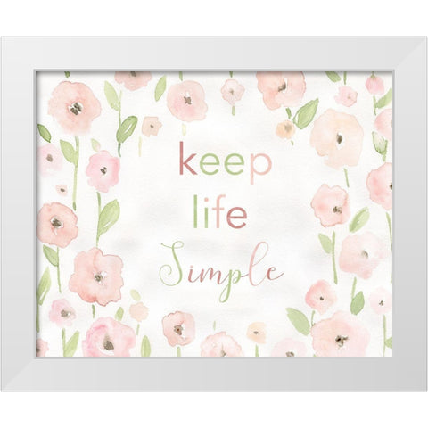 Meadow Pink Simple Life White Modern Wood Framed Art Print by Robinson, Carol