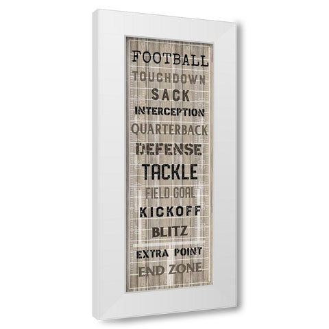 Football White Modern Wood Framed Art Print by Carpentieri, Natalie