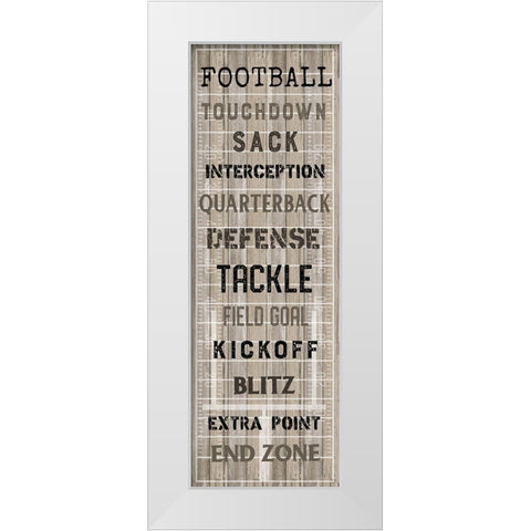 Football White Modern Wood Framed Art Print by Carpentieri, Natalie