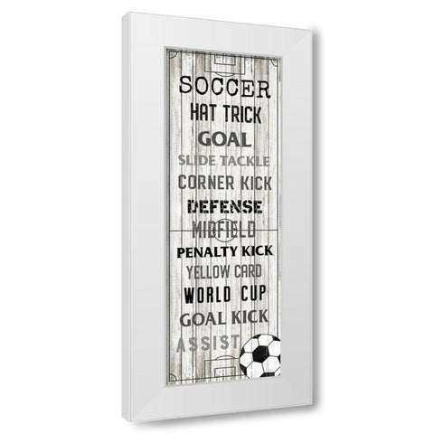 Soccer White Modern Wood Framed Art Print by Carpentieri, Natalie