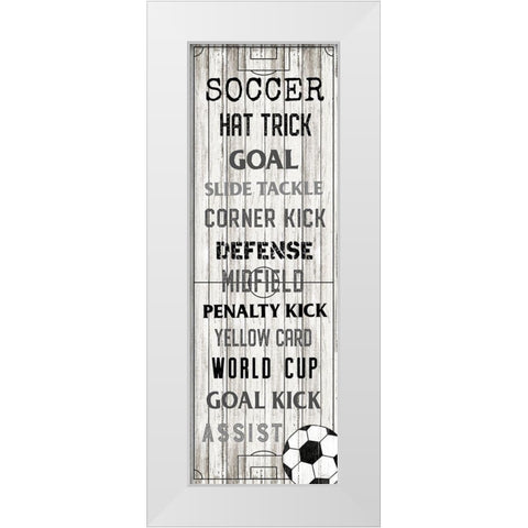 Soccer White Modern Wood Framed Art Print by Carpentieri, Natalie
