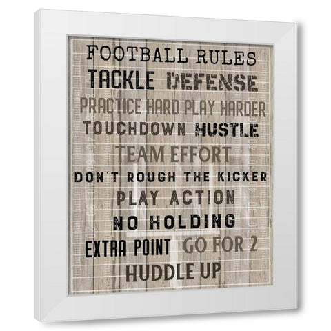 Football Rules White Modern Wood Framed Art Print by Carpentieri, Natalie