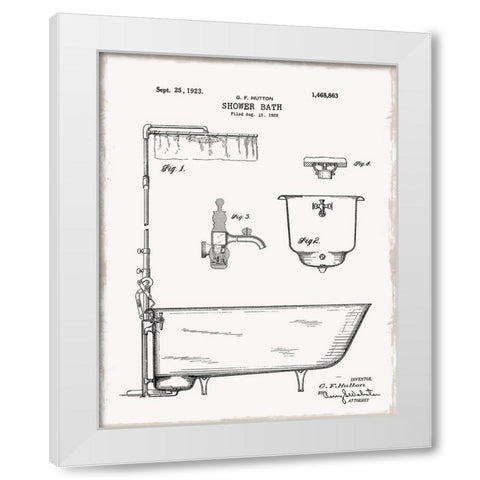 Vintage Bath I White Modern Wood Framed Art Print by Donovan, Kelly