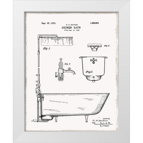 Vintage Bath I White Modern Wood Framed Art Print by Donovan, Kelly