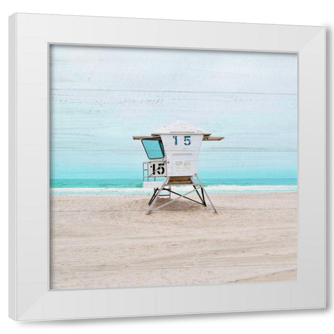 Back to Mission Beach White Modern Wood Framed Art Print by Carpentieri, Natalie