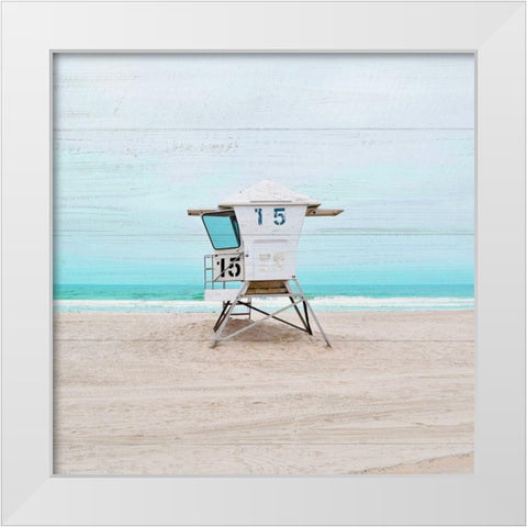 Back to Mission Beach White Modern Wood Framed Art Print by Carpentieri, Natalie