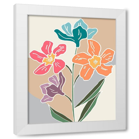 Outlined Botanical Pop II White Modern Wood Framed Art Print by Carpentieri, Natalie