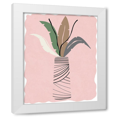 Wired Palm II White Modern Wood Framed Art Print by Santiago, Daniela
