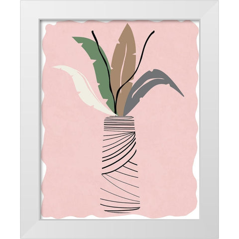Wired Palm II White Modern Wood Framed Art Print by Santiago, Daniela