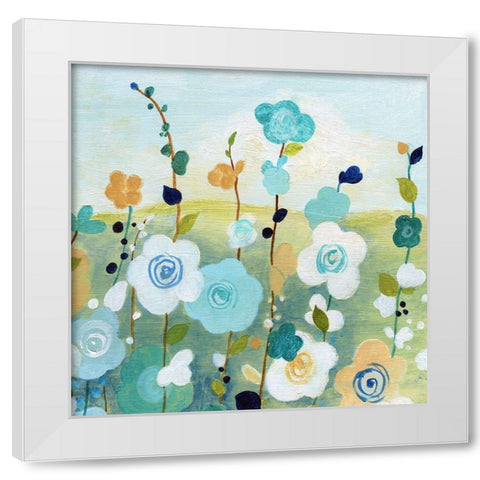 Matisse Flower Field II White Modern Wood Framed Art Print by Tava Studios