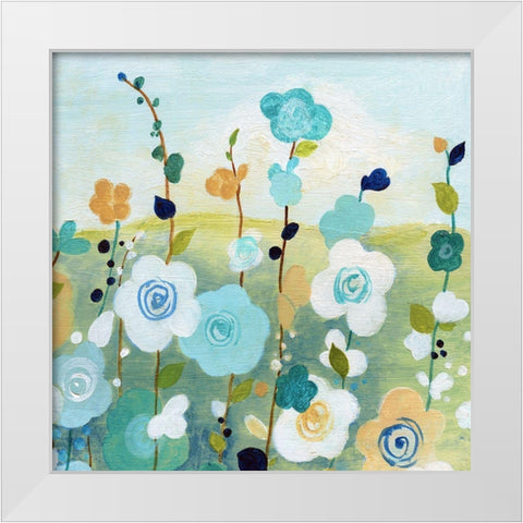 Matisse Flower Field II White Modern Wood Framed Art Print by Tava Studios