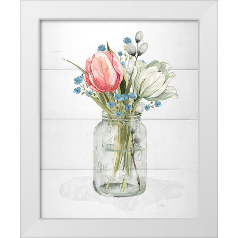 Farmhouse Tulip  White Modern Wood Framed Art Print by Finn, Livi