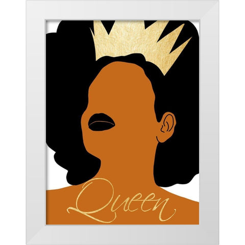 Queen White Modern Wood Framed Art Print by CAD Designs