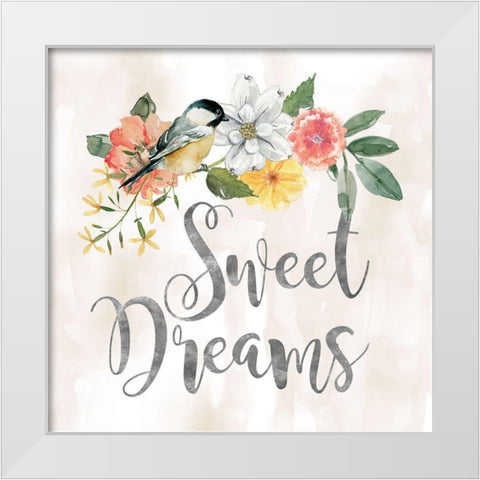 Sweet Dreams White Modern Wood Framed Art Print by Robinson, Carol
