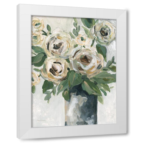 Floral Depth White Modern Wood Framed Art Print by Robinson, Carol